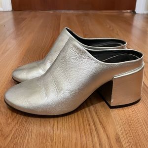 silver maison margiela mules
